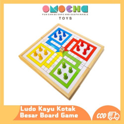 Board Game LUDO Kayu Kotak Besar Board Game Mainan Interaktif Keluarga