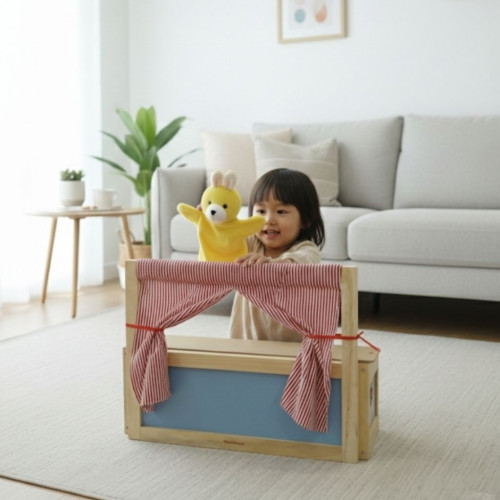 APE Panggung Boneka Tangan Lipat Wooden Puppet Stage