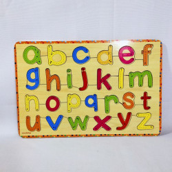 Puzzle Stiker Alfabet Kecil Bergaris