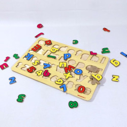 Puzzle Stiker Huruf Kecil dan Angka