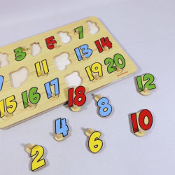 Puzzle Stiker Knop Angka 1 - 20