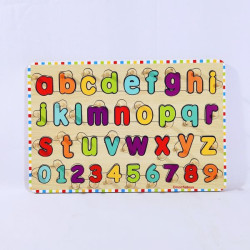 Puzzle Stiker Knop Huruf Kecil dan Angka