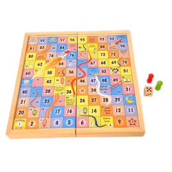 Board Game Ular Tangga Kotak Kayu Besar mainan interaktif keluarga