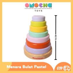 Stacking Ring Pink Menara Bulat Pastel